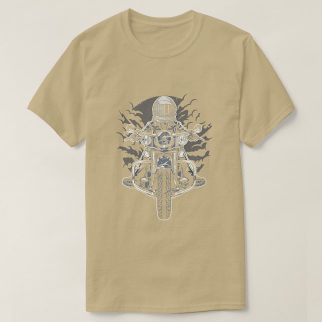 Cool Astronaut Biker Motorcycle   T-Shirt (Design Front)