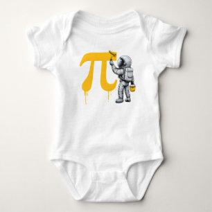 Cool Astronaut Painting Pi Symbol Pi Day Baby Bodysuit