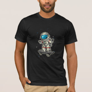 Cool Astronaut Skateboarding in Space Outer Space T-Shirt
