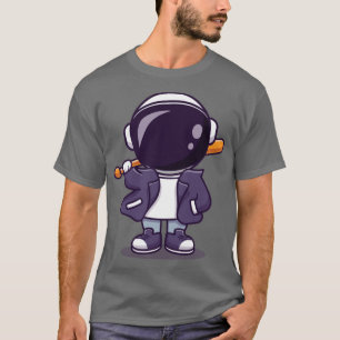 Cool Astronaut With Baseball Bat And Jacket Cartoo T-Shirt