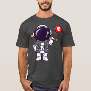 Cool Astronaut With Baseball Bat And Jacket Cartoo T-Shirt