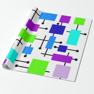 Cool Atomic Rectangles Wrapping Paper