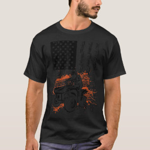 Cool ATV For Men Women Quad Racing Squad USA Flag T-Shirt