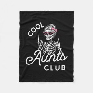 Cool Aunt Club Funny Skeleton Family Kids Women  Fleece Blanket