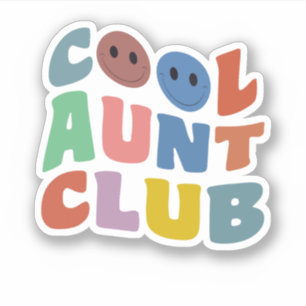 Cool Aunt Club Funny Smile Colorful Cool Aunt Club
