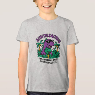 Cool Aunt Dinosaur with Baby Dino in Jungle Tri-Blend Shirt