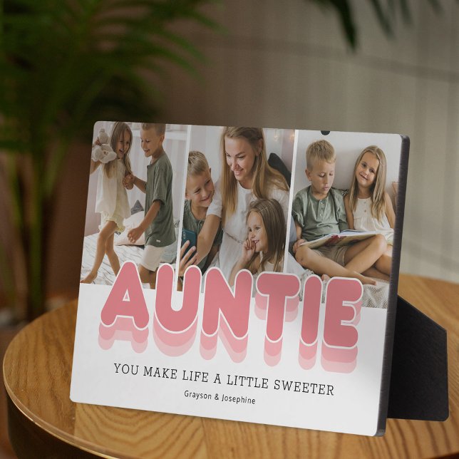 Cool Auntie Photo Collage Plaque (Creator Uploaded)