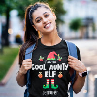 Cool aunty elf family matching christmas name