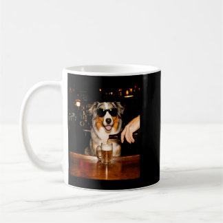 Cool Aussie Beer Bar Funny Australian Shepherd Dog Coffee Mug