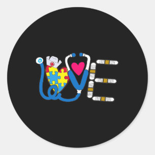 Cool Autism Awareness Day Design  Classic Round Sticker