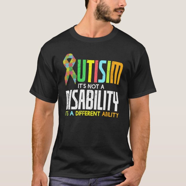 Cool Autism No Disability Just Another Ability Car T-Shirt (Front)