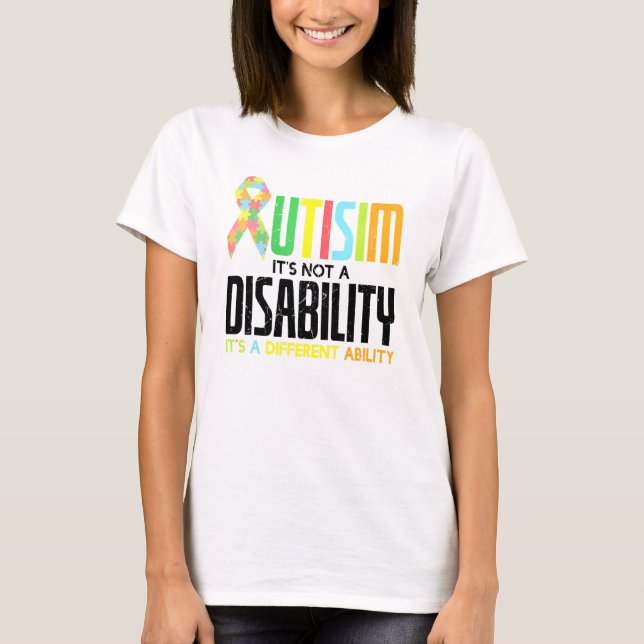 Cool Autism No Disability Just Another Ability Car T-Shirt (Front)