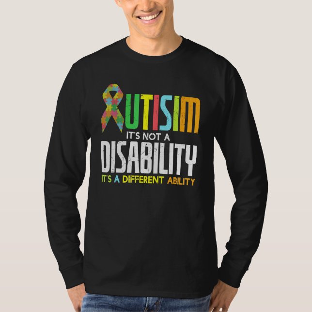 Cool Autism No Disability Just Another Ability Car T-Shirt (Front)