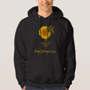 Cool Autism Sunflower Puzzle Piece Autism Awarenes Hoodie