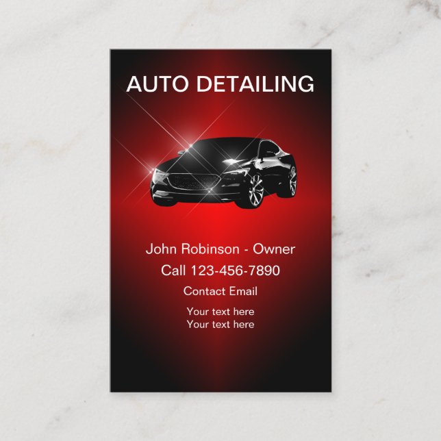 Cool Auto Detailing Vertical Business Cards (Front)