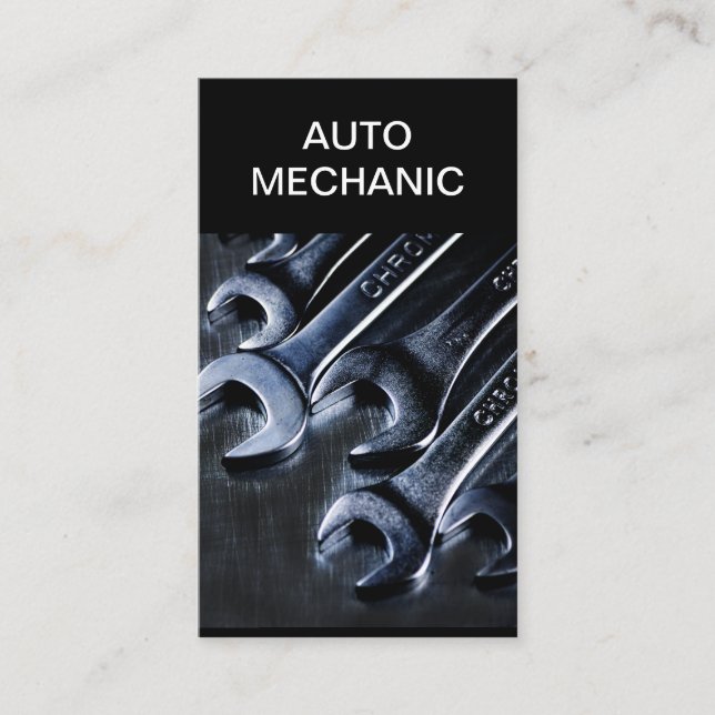 Cool Auto Mechanic Simple Business Cards (Front)