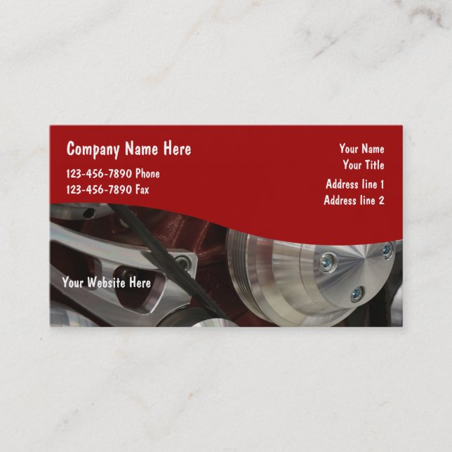 Cool Automotive Business Cards (Front)