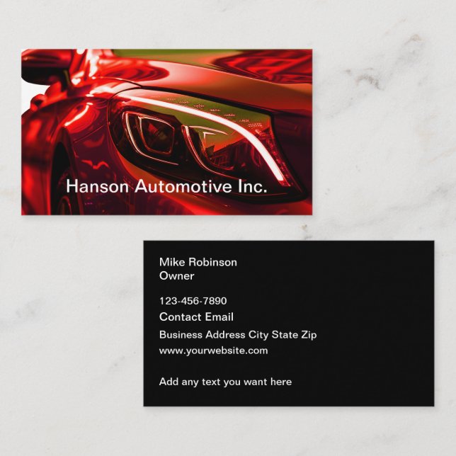 Cool Automotive Business Cards Design (Front/Back)