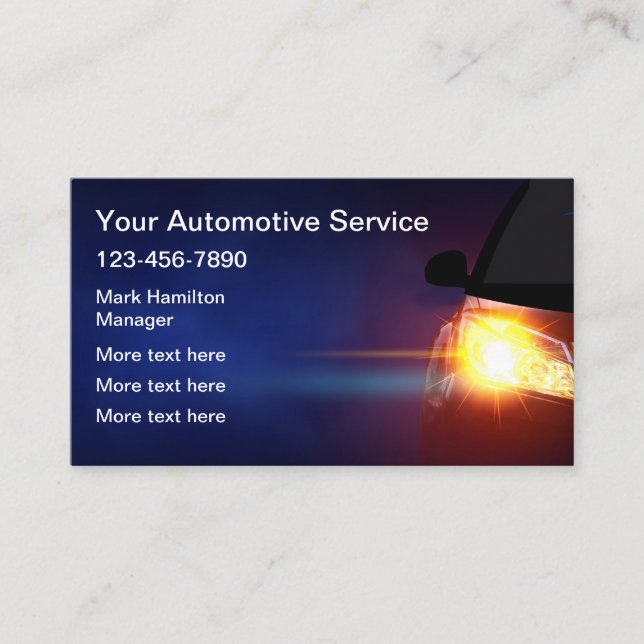 Cool Automotive Business Cards New Design (Front)