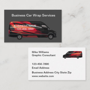 Cool Automotive Car Wrap Services Business Card