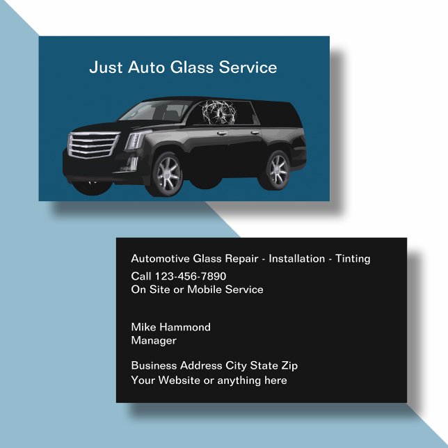 Cool Automotive Glass Repair Services  Business Card (Creator Uploaded)