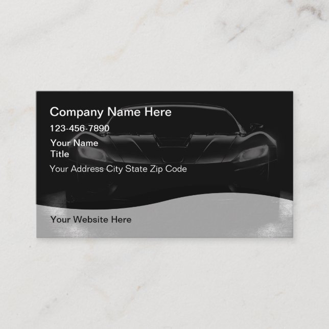 Cool Automotive Services Business Cards (Front)