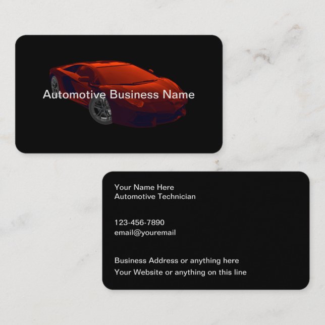 Cool Automotive Services Business Cards Design (Front/Back)