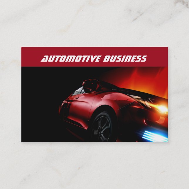 Cool Automotive Theme Business Cards (Front)