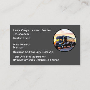 Cool Automotive Travel Center RV Sales Business Card