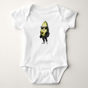 Cool Avocado Cartoon with Sunglasses Funny  Baby Bodysuit