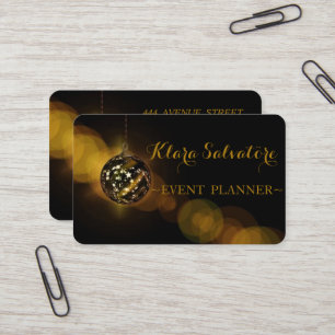 Cool Awesome Christmas Ball Gold Lighting Business Card