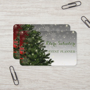 Cool Awesome Christmas Green Tree SNowflake Business Card