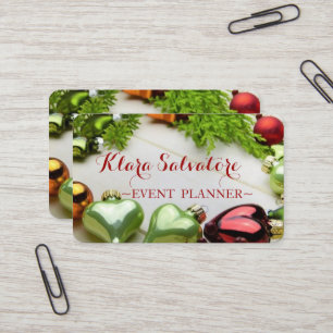 Cool Awesome Christmas Ornaments Wreath Business Card