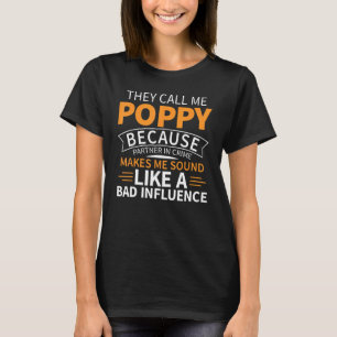Cool Awesome Fathers Day Poppy Grandpa Design T-Shirt