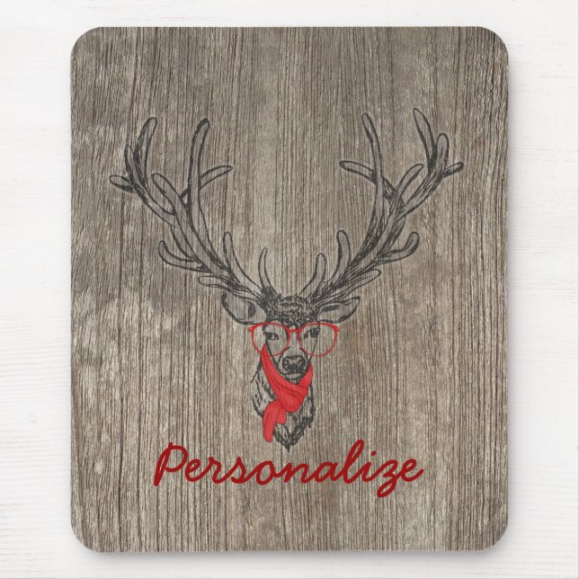Cool awesome funny trendy deer sketch mouse pad (Front)