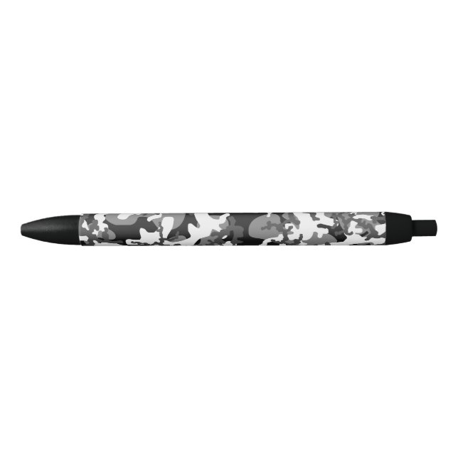 Cool & Awesome Grey Camouflage Pattern Black Ink Pen (Front)