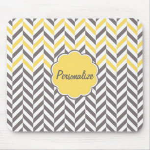 Cool awesome trendy herringbone zigzag pattern mouse pad