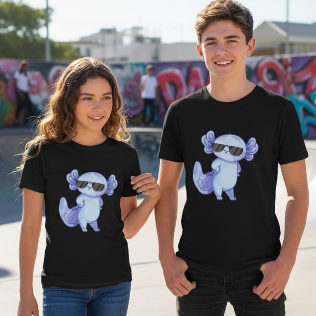 Cool Axolotl Sunglasses Youth Kids T-Shirt Tri-Blend Shirt (Creator Uploaded)