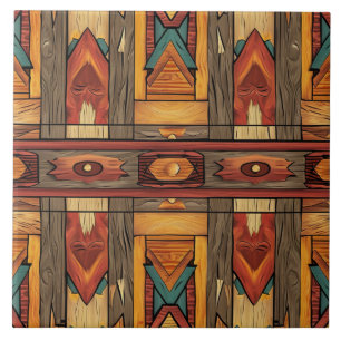 Cool Aztec faux wood ceramic tile 
