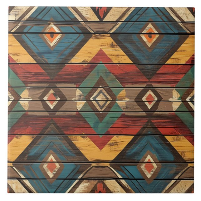 Cool Aztec faux wood  Tile (Front)