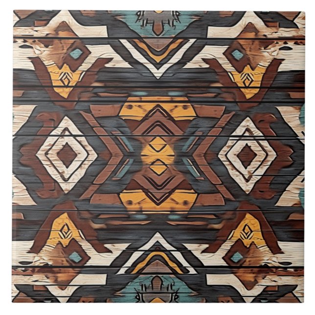 Cool Aztec faux wood  Tile (Front)