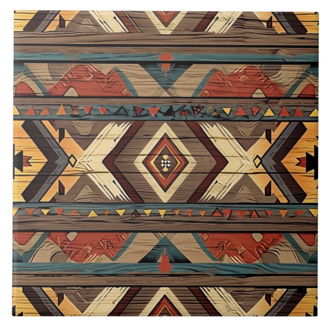 Cool Aztec faux wood  Tile (Front)