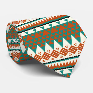 cool aztec tiled pattern neck tie
