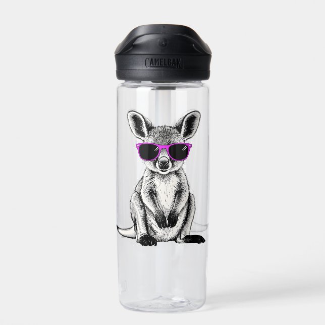 Cool Baby Kangaroo Joey  Water Bottle (Back)