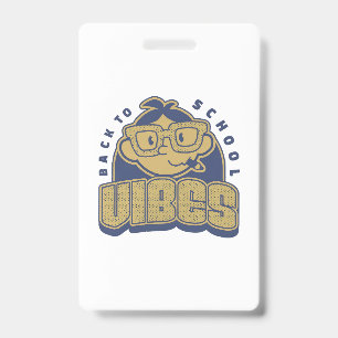 Cool Back to School Vibes Cartoon Art ID Badge