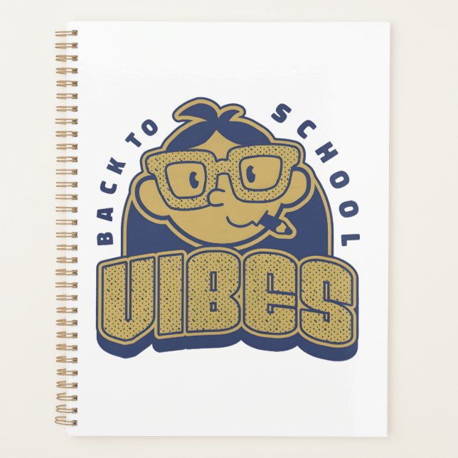 Cool Back to School Vibes Cartoon Art Planner (Front)