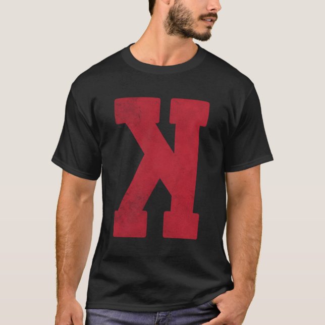 Cool Backwards K Strikeout Looking Baseball T-Shirt (Front)