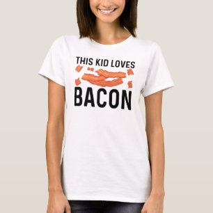 Cool Bacon Art For Kids Boys Pig Pork Strips Break T-Shirt
