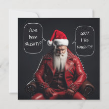 Cool Badass Santa In Red Leather Likes It Naughty