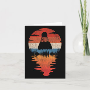 Cool Badminton Retro Vintage Sunset Style Card